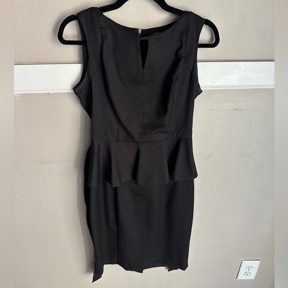 XOXO Black Mini Peplum Dress Size 10
